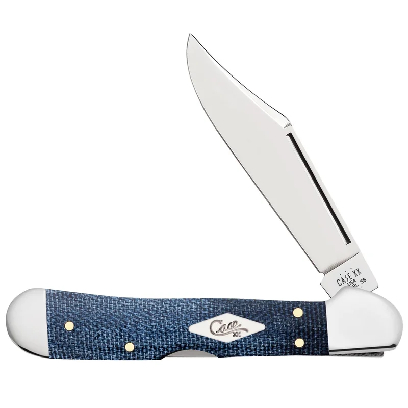 Case 60512 - Blue Denim Canvas Laminate Smooth Mini CopperLock (101749L SS)