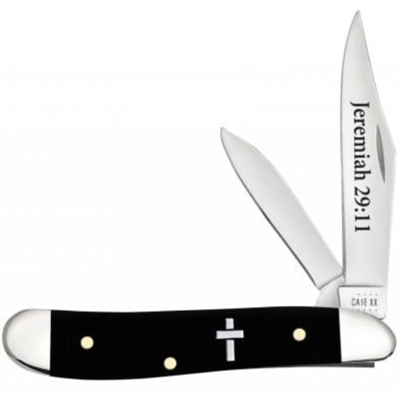 Case 60866 - Religious Black Synthetic Smooth Peanut (2220 SS) Jeremiah 29:11
