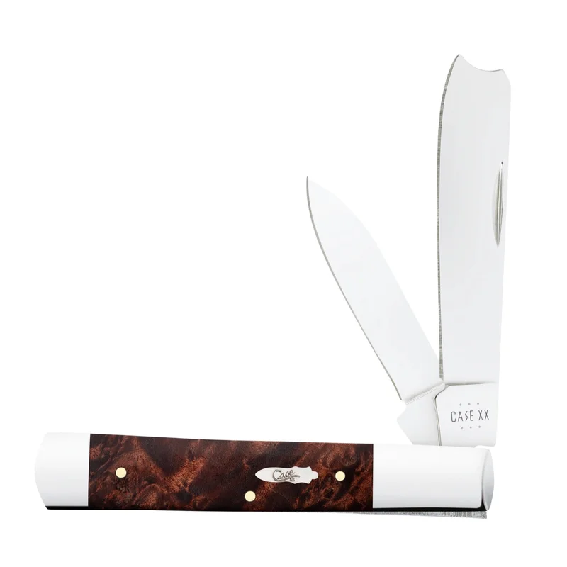 Case 64058 - Brown Maple Burl Wood Smooth Razor ( 72005RAZ SS)