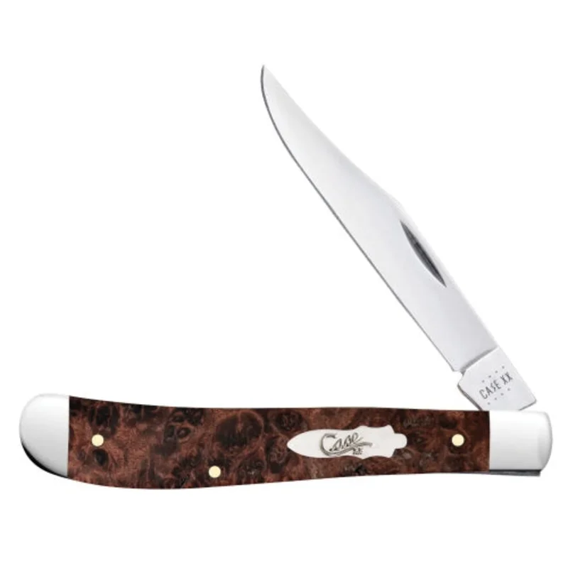 Case 64063 - Brown Maple Burl Smooth Slimline Trapper (71048 SS)