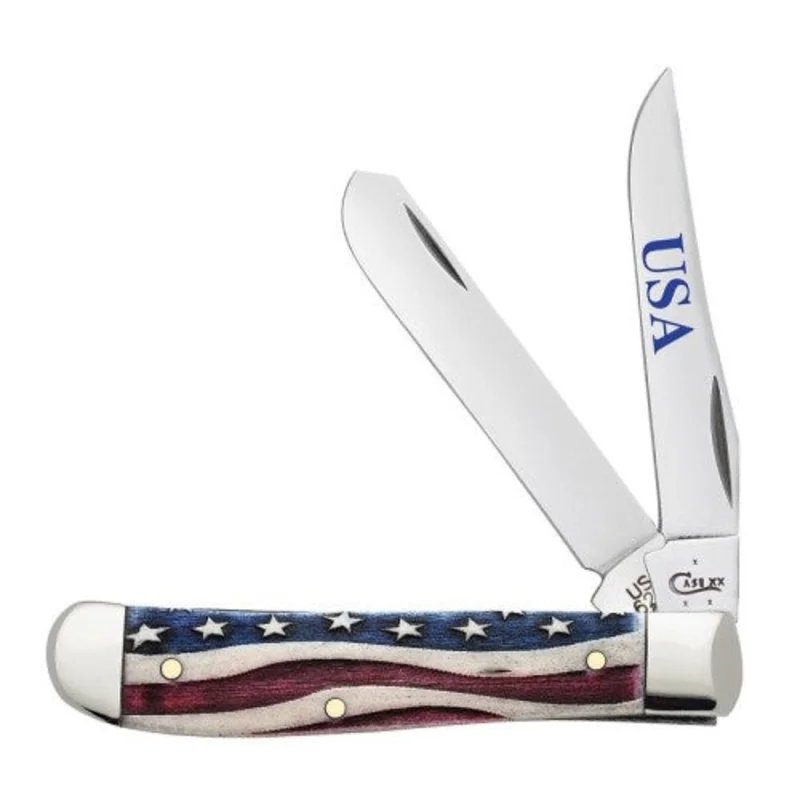 Case 64135 - Star Spangled Natural Bone Color Wash Mini Trapper
