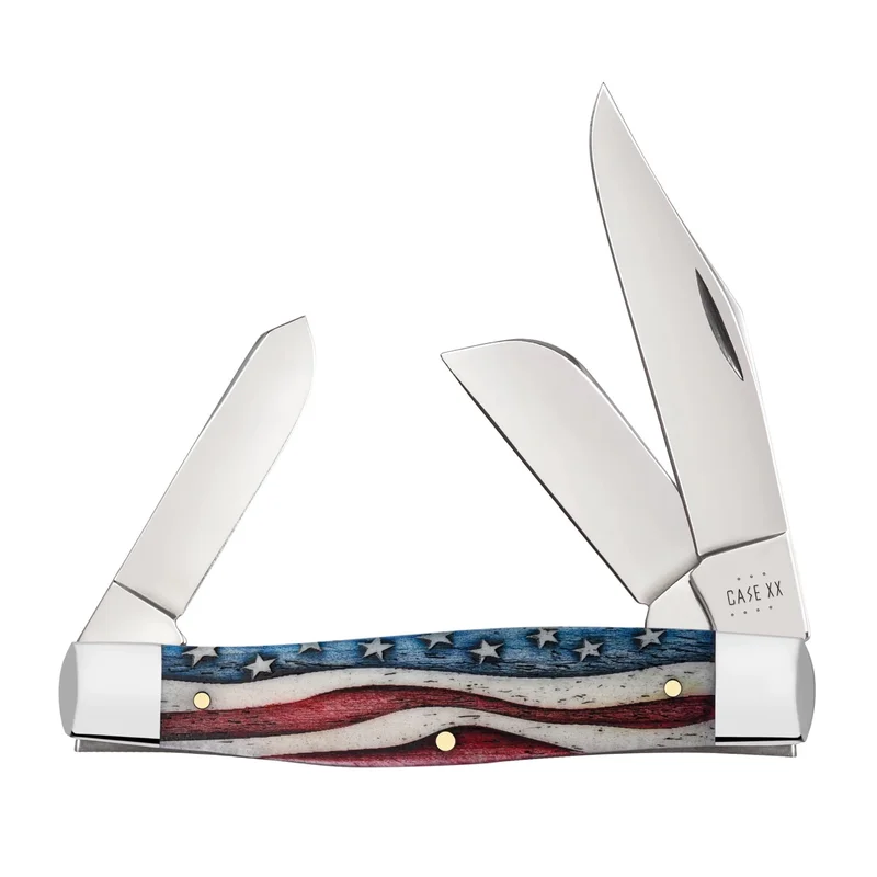 Case 64142 - Star Spangled Natural Bone Color Wash Large Stockman