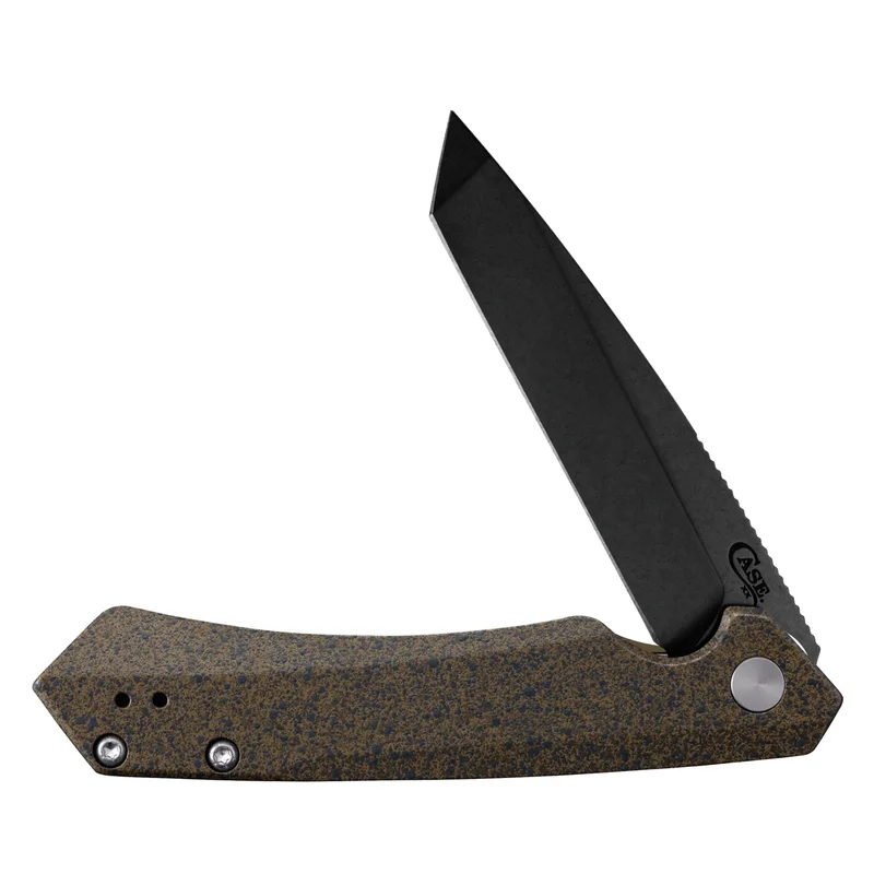 Case 64634 - Dark Brown Speckle Cerakote Aluminum Kinzua (S35VN) Tanto