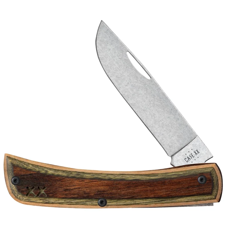 Case 66381 - Brown/Green Laminate Wood Smooth XR Sod Buster Jr (XR7137 S35VN)