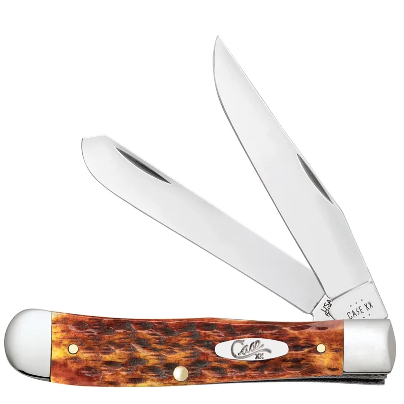 Case 66690 - Harvest Orange Bone Peach Seed Jig Trapper (6254 SS)