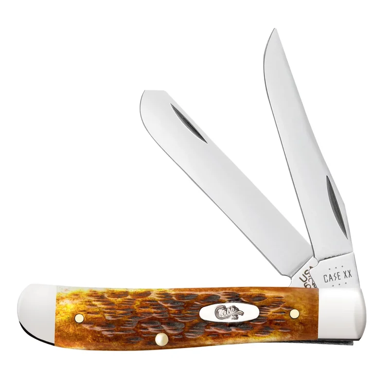 Case 66691 - Harvest Orange Bone Peach Seed Jig Mini Trapper (6207 SS)
