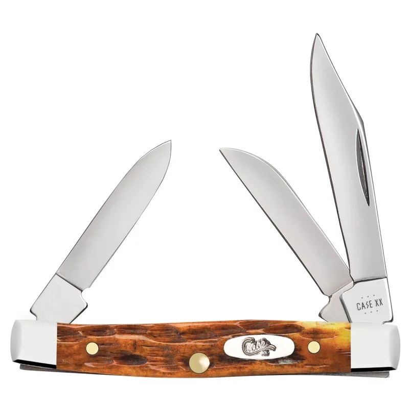 Case 66695 - Harvest Orange Bone Peach Seed Jig Small Stockman (6333 SS)