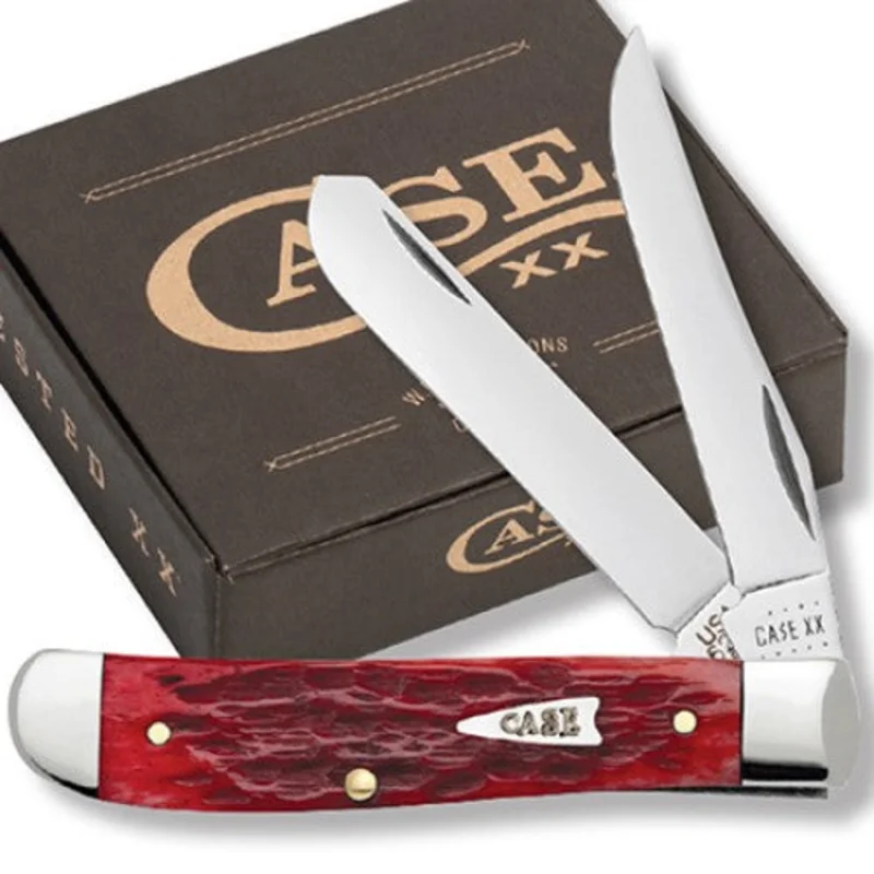 Case 71224 - Dark Red Bone Peach Seed Jig Mini Trapper