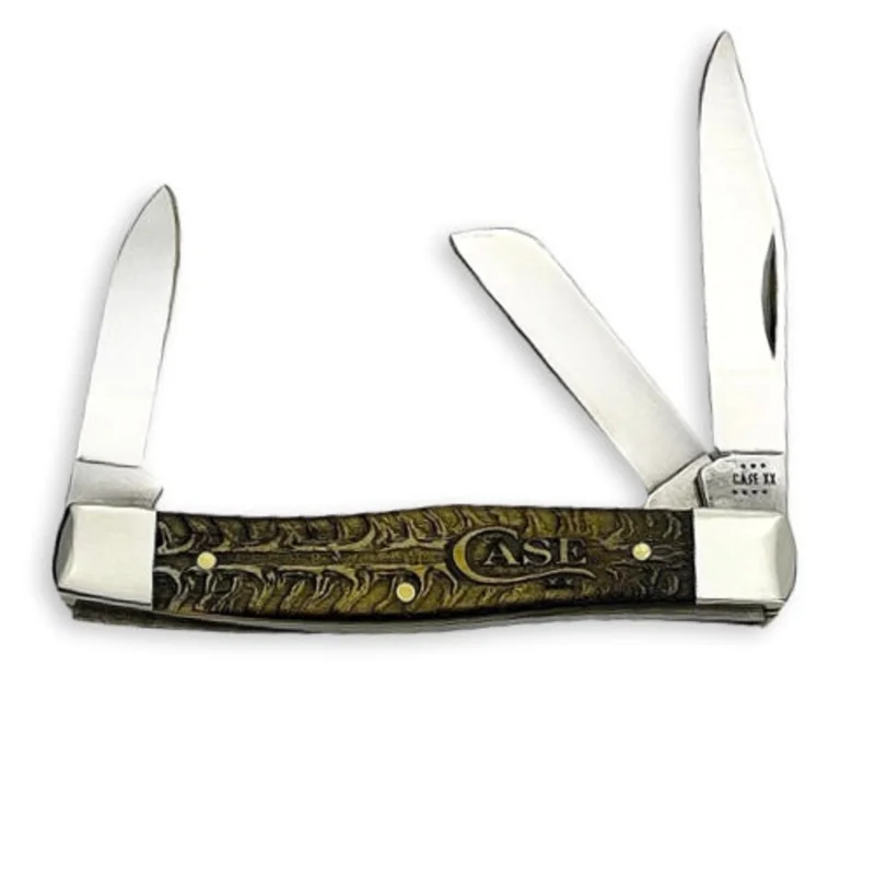 Case 81801 - Golden Pinecone Natural Bone Color Wash Medium Stockman