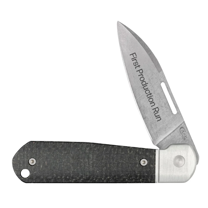 Case 82230 - Highbanks Clear Anodized Aluminum Black Burlap Micarta