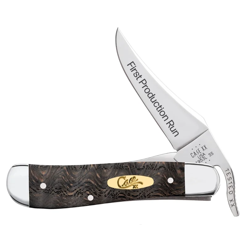 Case 94002 - Black Curly Oak Wood Smooth RussLock (71953L SS)