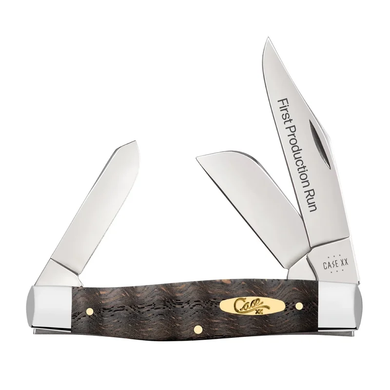 Case 94004 - Black Curly Oak Wood Smooth Large Stockman (7375 SS)