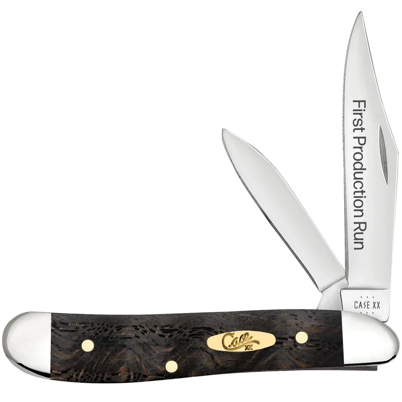 Case 94005 - Black Curly Oak Wood Smooth Peanut (7220 SS)