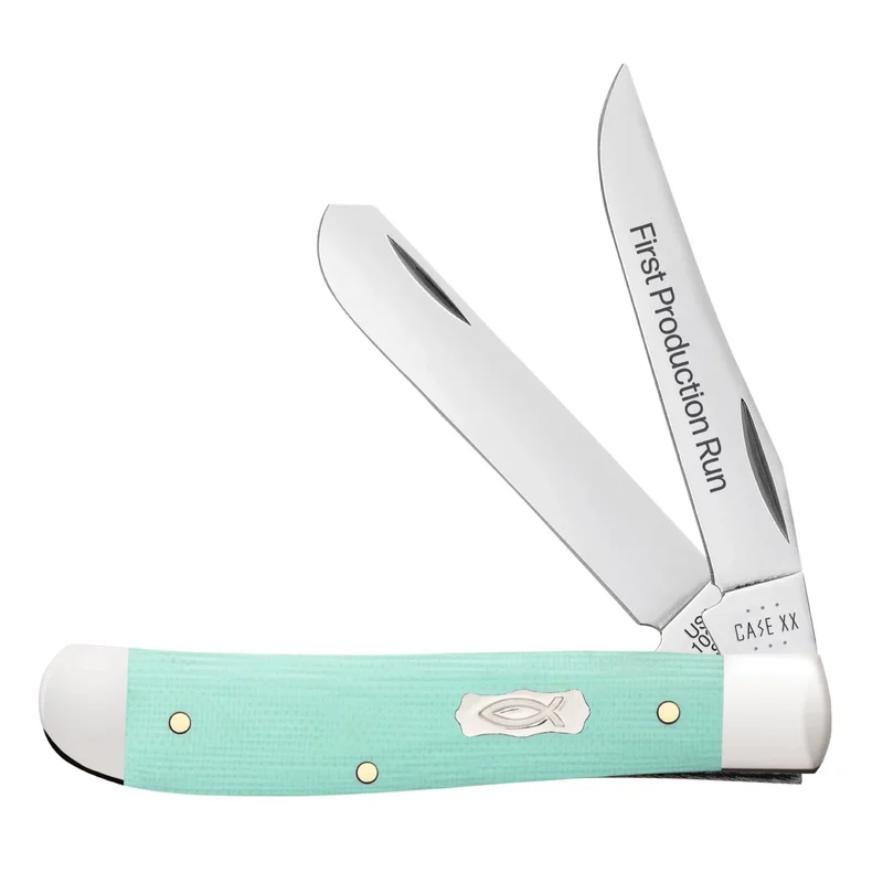 Case 95811 - Seafoam Green G-10 Smooth Mini Trapper (10207 SS)