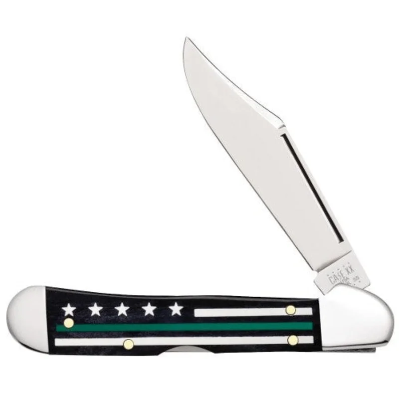 Case Black Smooth Bone with Stripes of Service Inlays - Mini Copperlock