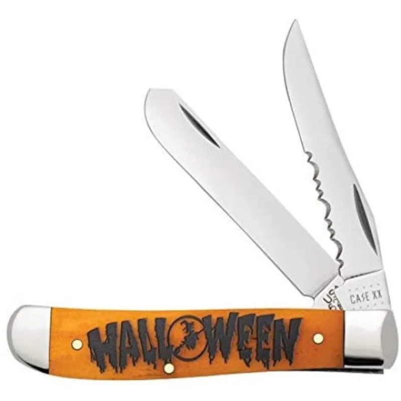 Case Halloween Persimmon Orange Bone Smooth Mini Trapper