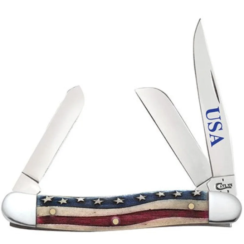 Case Patriotic Smooth Natural Bone Medium Stockman