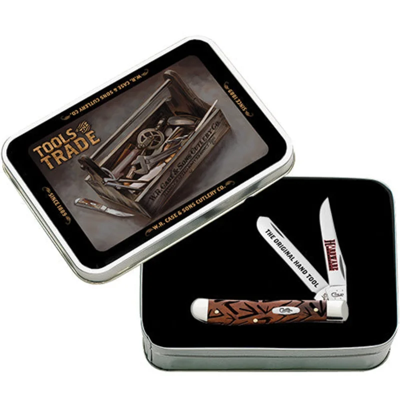 Case Smooth Chestnut Bone "Tools of the Trade" Mini Trapper Gift Set