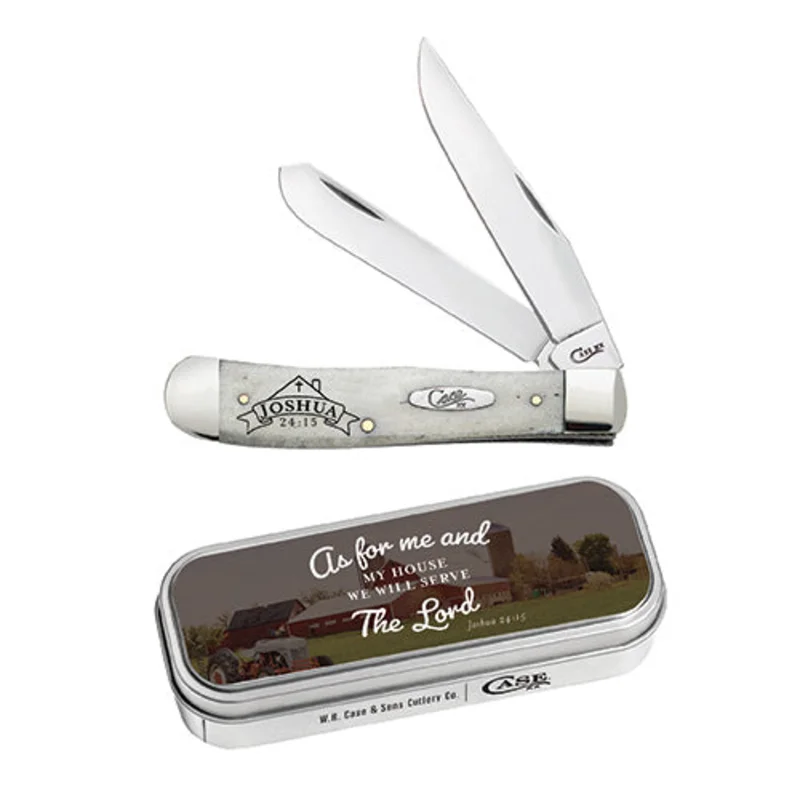 Case Smooth Natural Bone Joshua 24:15 Trapper Gift Set
