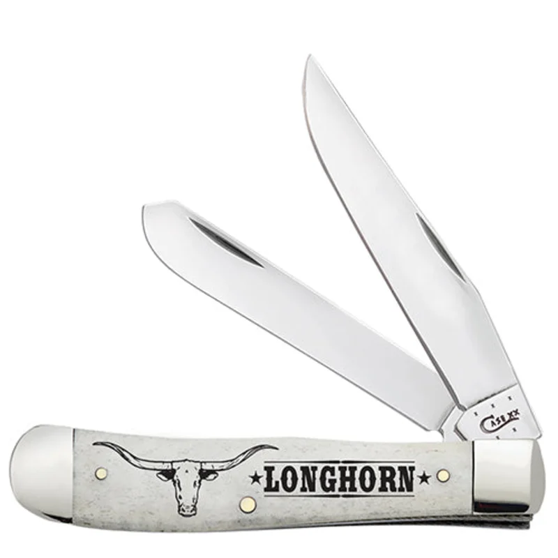 Case Smooth Natural Bone Longhorn Trapper
