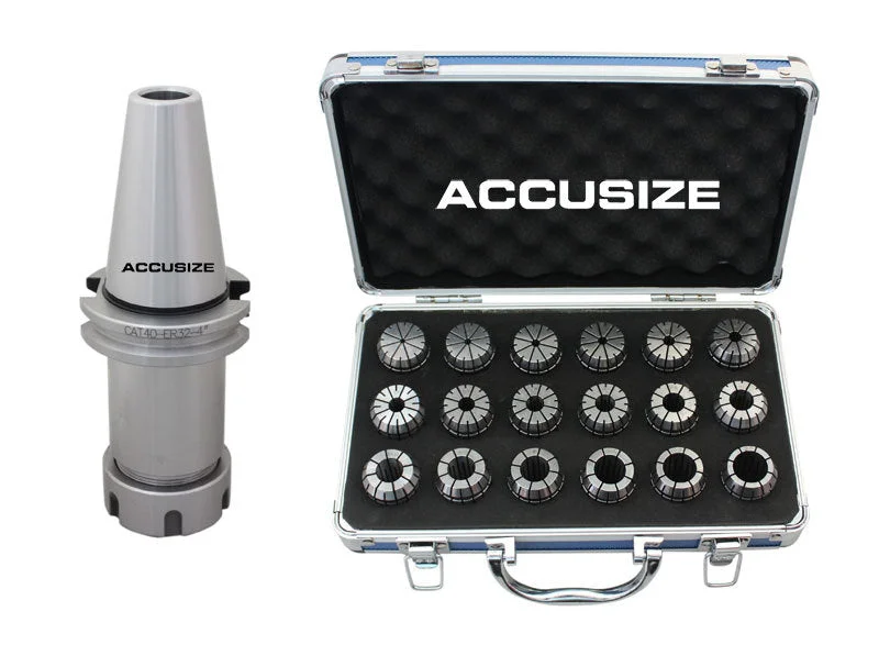 CAT40-ER32 4" Collet Chuck & ER32 18ps/set Metric Collet Set, Range: 3.0- 20.0 MM
