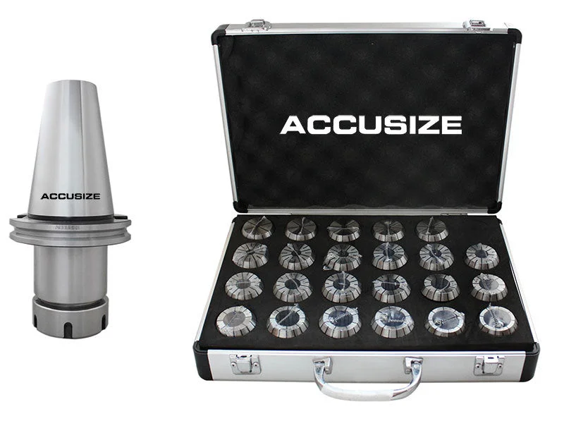 CAT50-ER40 4" Collet Chuck & ER40 23ps/set Metric Collet Set, Range: 4-26mm