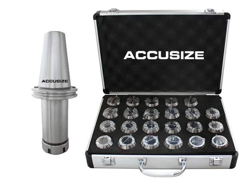 CAT50-ER40 6" Collet Chuck & ER40 23ps/set Collet Set, Range: 1/8"-1"