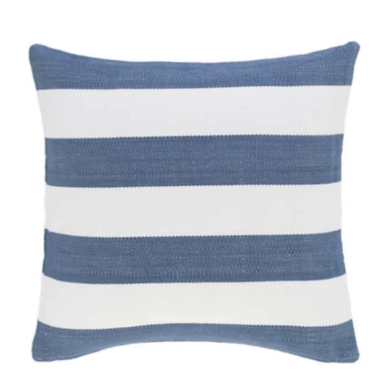 Catamaran Indoor / Outdoor Decorative Pillow - Denim Stripe, 21" x 21"