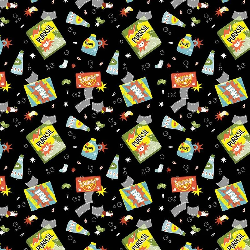 CATS IN LAUNDRY: Suds & Purrs-Wren (1/4 Yard)