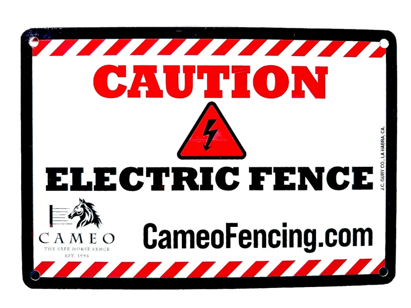 Caution Electric Fence Sign (Aluminum) 8.5" X 5"
