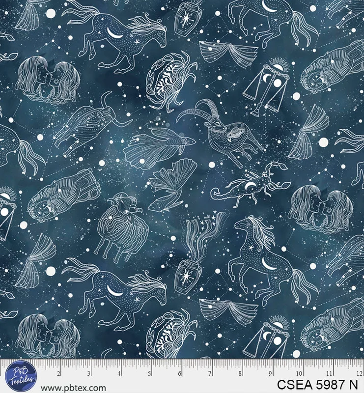 CELESTIAL SEASONS: Astrology Symbols (1/4 Yard)