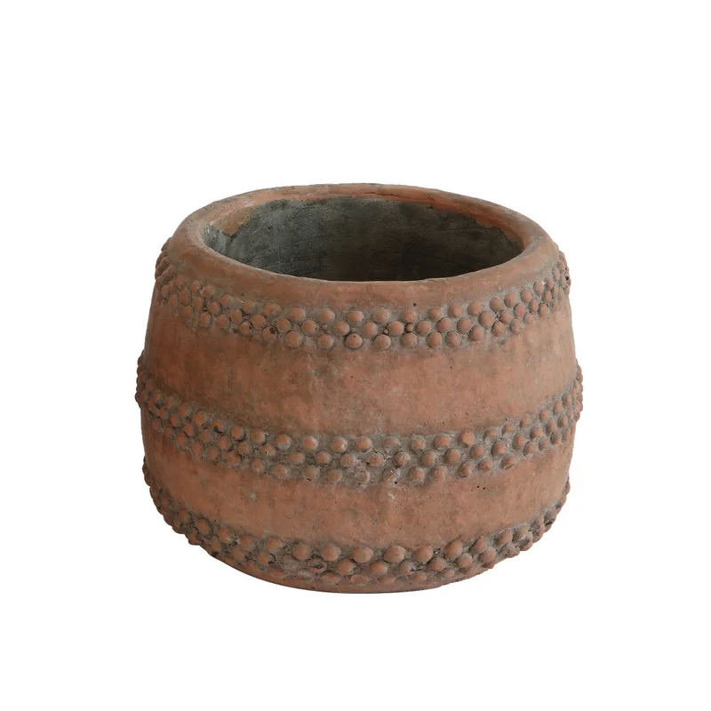 Cement Pot, Terra Cotta Color