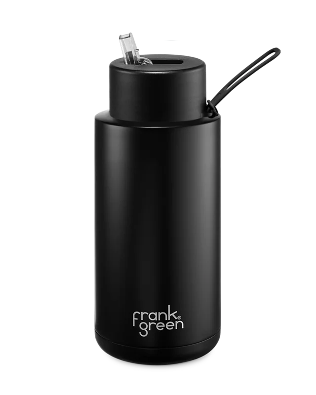 Ceramic Reusable Bottle 34oz, Midnight