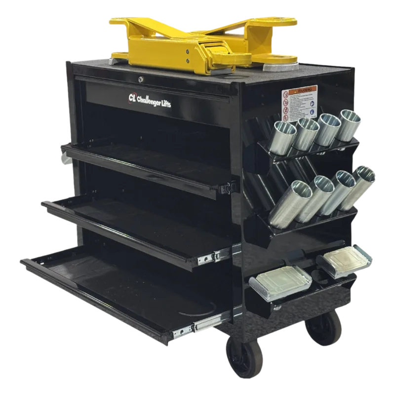Challenger ACC-CART-PKG EV Adapter Cart w/ Drawer, Slide-Out Shelves, Multi-Brand Adapter Kit