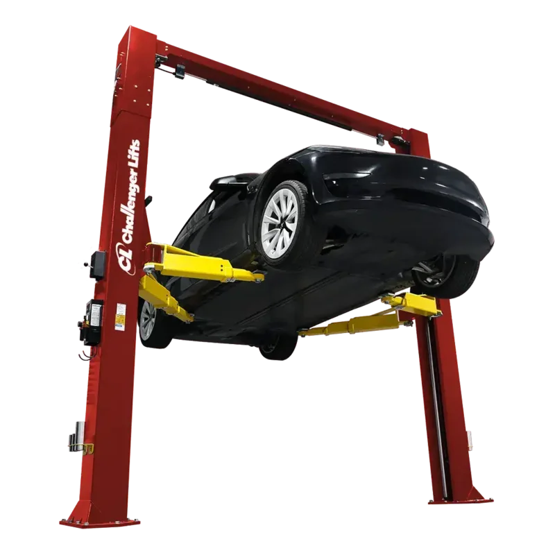 Challenger CL12A-LC Low Ceiling Symetric 2-Post Lift w/ 3 Stage Arm (12,000 lbs) Red