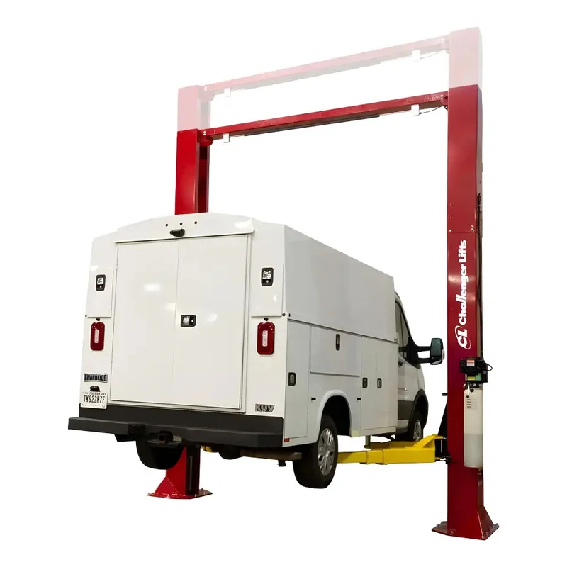 Challenger CL16-2-3S 16K Heavy Duty Symmetric Two-Post Adjustable Lift, Extended Red