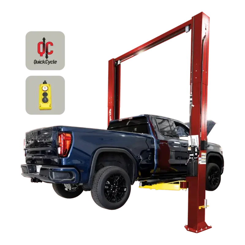 Challenger Quick Cycle 12K 2-Post Lift w/ Dual Pendant (12,000 lbs) - CL12A-QC-DPC Red