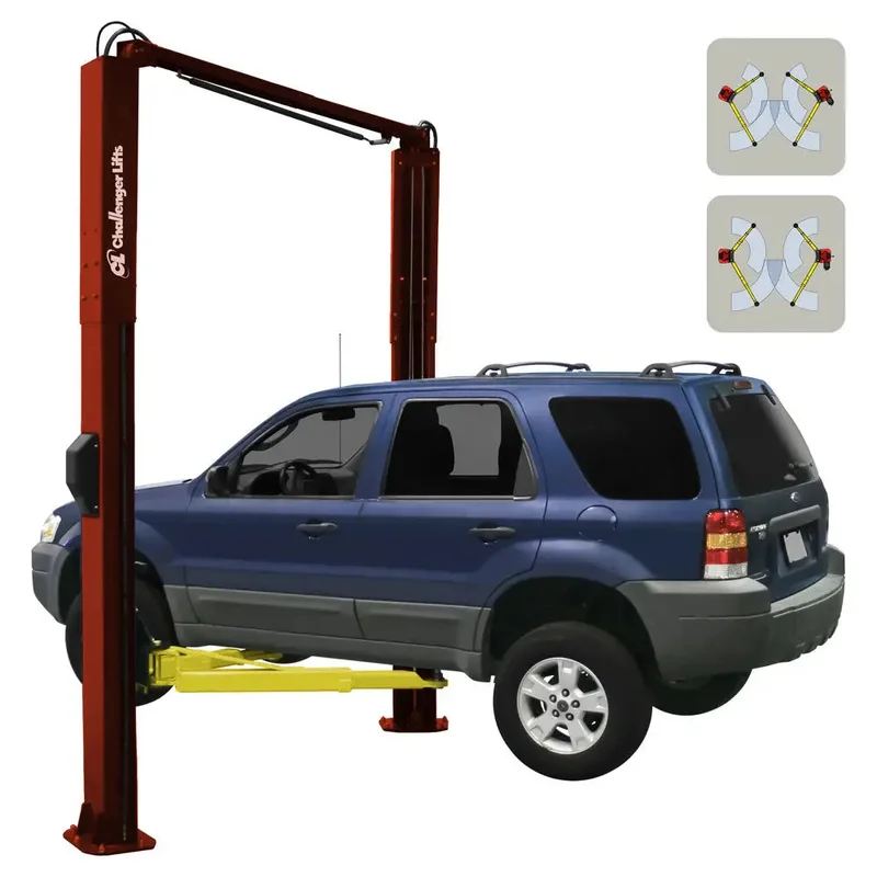 Challenger SA10 10K Symmetric/Asymmetric 2-Post Car Lift Red