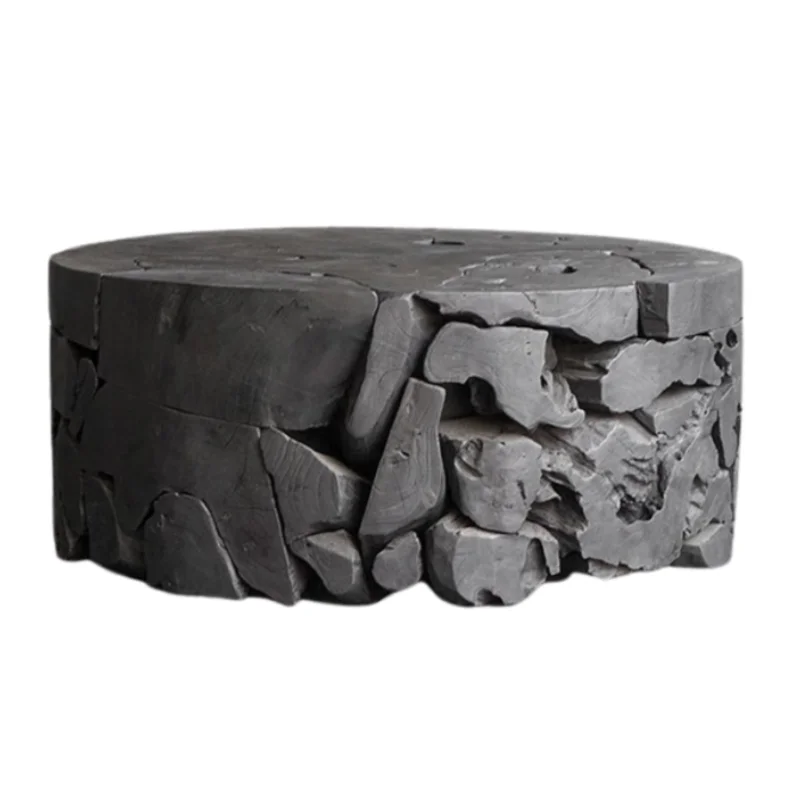 Charcoal Rustic Teak Part Table, 32"L x 32"W x 16"H