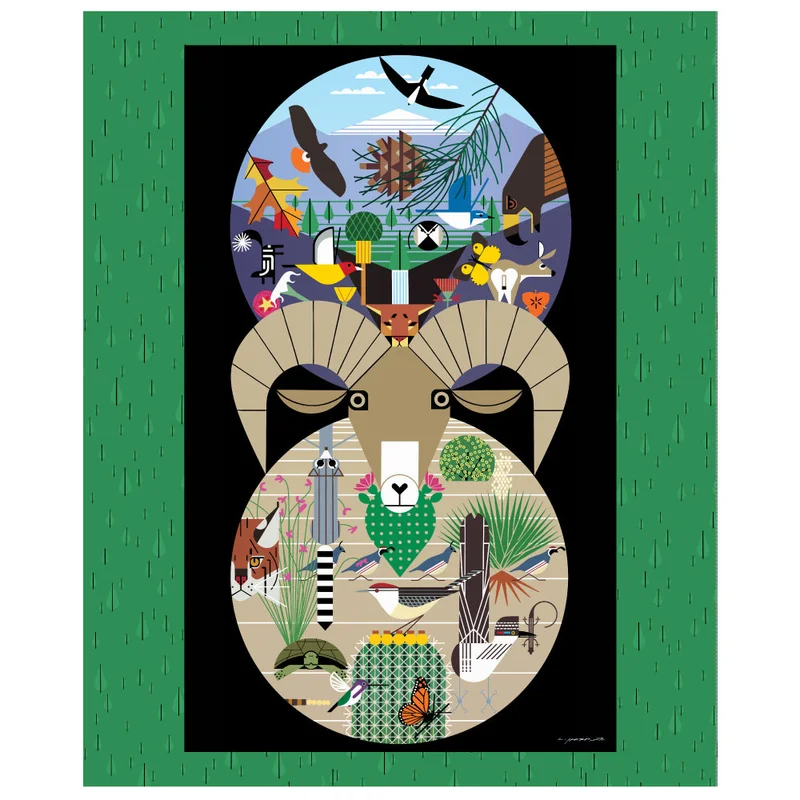 Charley Harper Santa Rosa: Santa Rosa Main Poster Panel (36" digital)