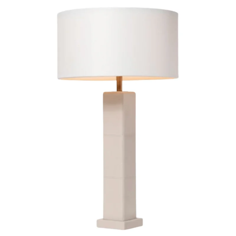 Charlie Table Lamp, Light Gray Full Grain Leather
