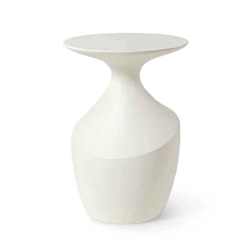 Chelsea Outdoor Side Table, Tall, White, 16"Dia x 23.25"H