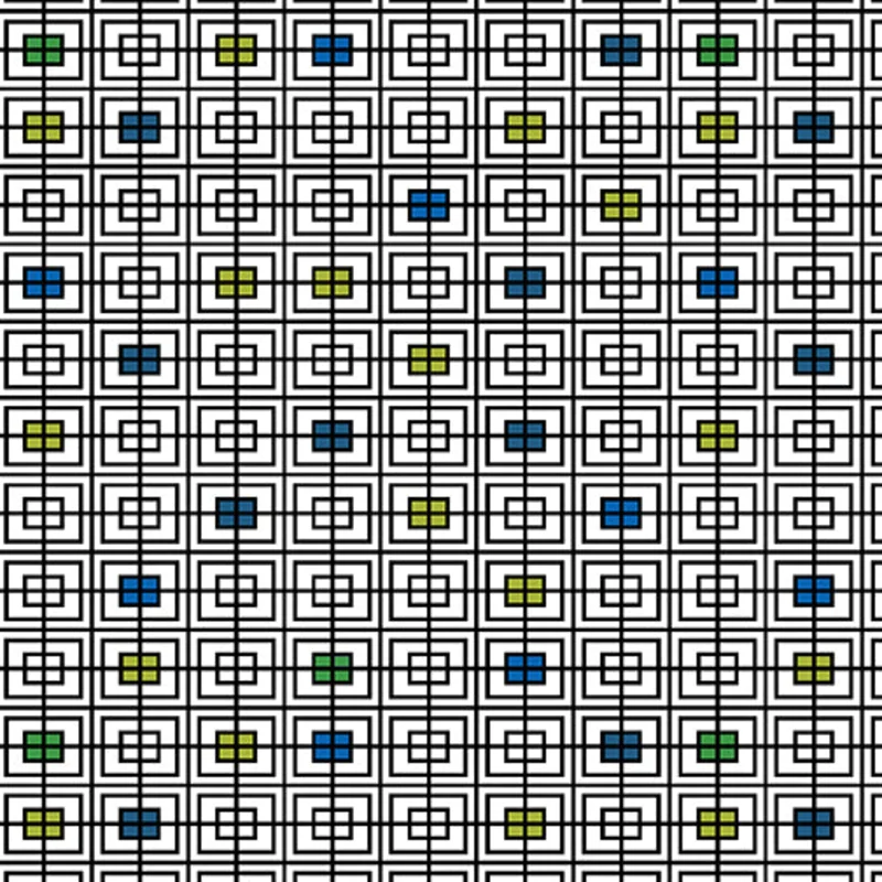 Christa Quilts: Double Square- Blue and Green (1/4 Yard)