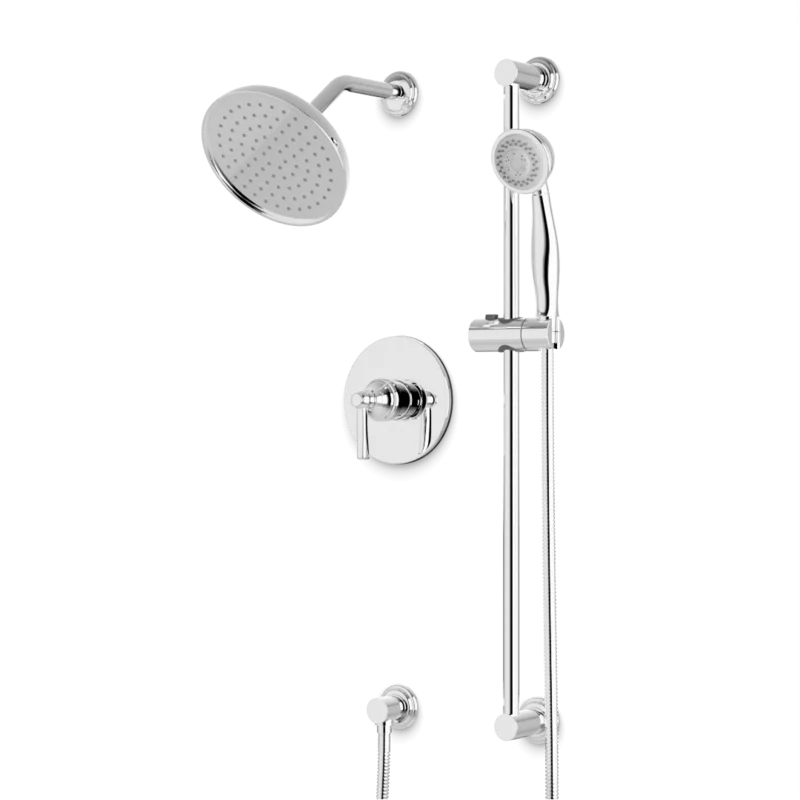 Classic 2-Way Pressure Balance Shower Trim Kit with Hand Shower on Slide Bar with Separate Water Outlet
