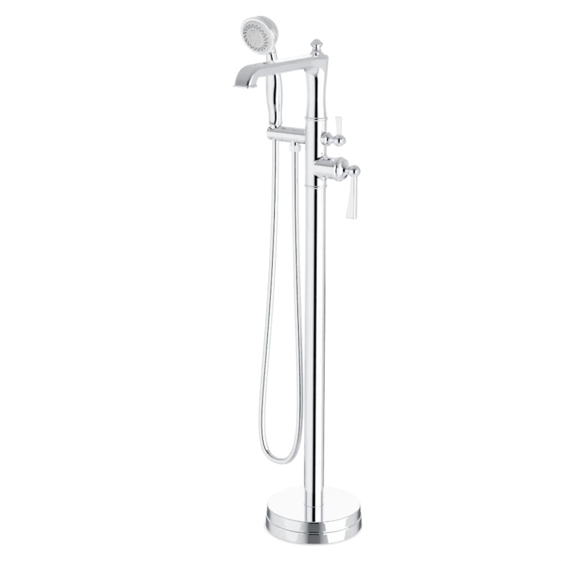 Classic Floor Mount Tub Filler Trim Kit with Hand Shower