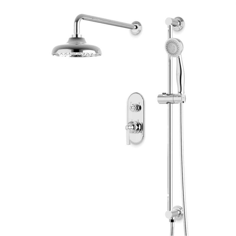 Classic Thermostatic Shower Trim Kit with Hand Shower on Slide Bar