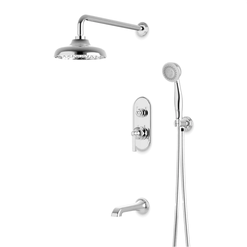 Classic Thermostatic Shower Trim Kit with Hand Shower, Tub Filler