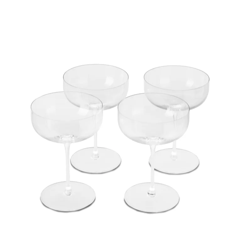 Clear Coupe Glasses, Set of 4
