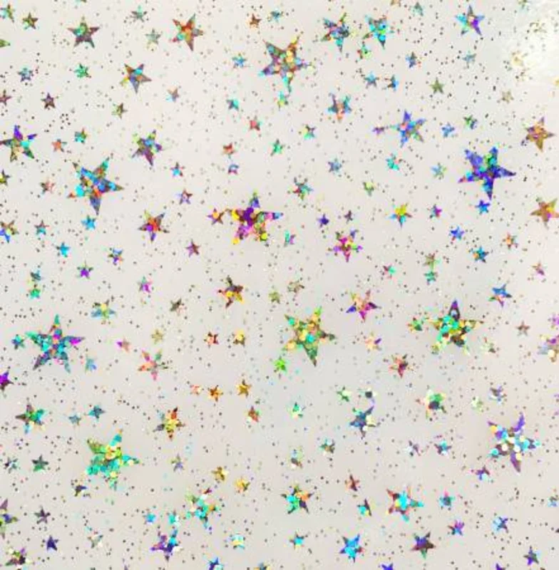 Clear Glitter Stars Vinyl
