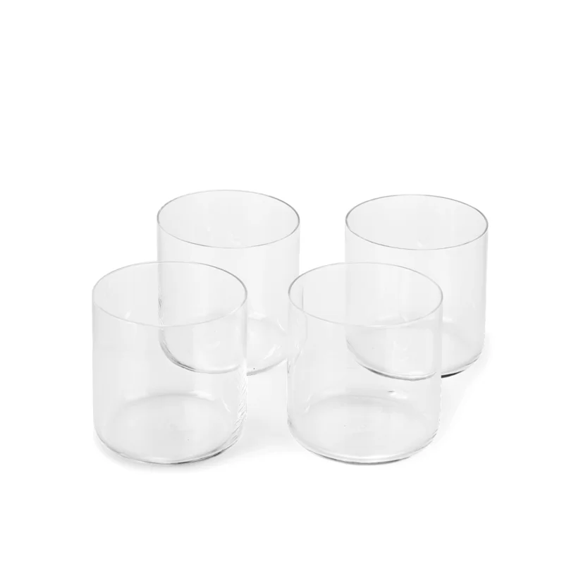 Clear Short Glasses, Set of 4